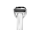 White gold Fancy Black Princess Cut Solitaire Engagement Ring with Tapered Band and Four-Prong Setting_20