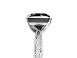 White gold Fancy Black Princess Cut Solitaire Milgrain Engraved Band with Four-Prong Setting_17