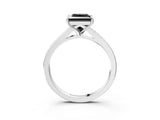 White gold Fancy Black Princess Cut Solitaire Pavé Band with Four-Prong Setting_3