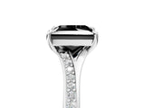 White gold Fancy Black Princess Cut Solitaire Pavé Band with Four-Prong Setting_5