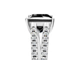 White gold Fancy Black Princess Cut Solitaire Split Shank Pavé Diamond Engagement Ring_5