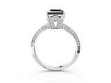 White gold Fancy Black Princess Cut Solitaire Split Shank Pave Diamond Engagement Ring with Four-Prong Setting_27