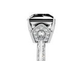 White gold Fancy Black Princess Cut Solitaire Split Shank Pave Diamond Engagement Ring with Four-Prong Setting_5