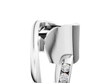 White gold Fancy Black Princess Cut Solitaire Tension-Set Diamond Split Shank Ring_5