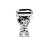 White gold Fancy Black Princess Cut Solitaire Twist Pave Diamond Engagement Ring with Prong Setting_17