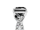 White gold Fancy Black Princess Cut Solitaire Twist Pave Diamond Engagement Ring with Prong Setting_23