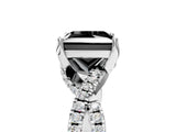White gold Fancy Black Princess Cut Solitaire Twist Pave Diamond Engagement Ring with Prong Setting_41