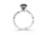 White gold Fancy Black Princess Cut Solitaire Twisted Pave Band with Four-Prong Setting_36