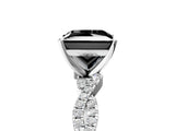 White gold Fancy Black Princess Cut Solitaire Twisted Pave Band with Four-Prong Setting_38