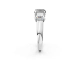 White gold Fancy Black Princess Cut Three-Stone Diamond Ring with Prong Setting on a Classic Band_14