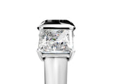 White gold Fancy Black Princess Cut Three-Stone Diamond Ring with Prong Setting on a Classic Band_17