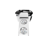 White gold Fancy Black Radiant Cut Brilliant Channel-Set Diamond Ring with Bezel Prong Setting_5