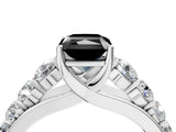 White gold Fancy Black Radiant Cut Brilliant Diamond Pavé Band with Six-Prong Setting_16