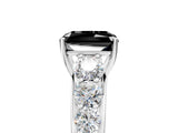 White gold Fancy Black Radiant Cut Brilliant Diamond Pavé Band with Six-Prong Setting_17
