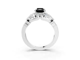 White gold Fancy Black Radiant Cut Brilliant Milgrain Pave Heart Band Solitaire Ring_38