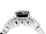 White gold Fancy Black Radiant Cut Brilliant Milgrain Pave Heart Band Solitaire Ring_40