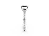 White gold Fancy Black Radiant Cut Brilliant Pavé Band Solitaire with Four-Prong Setting_2