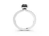White gold Fancy Black Radiant Cut Brilliant Pavé Band Solitaire with Four-Prong Setting_3