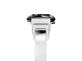 White gold Fancy Black Radiant Cut Brilliant Solitaire Diamond Ring with Channel Set Band and Bar Prong Setting_5