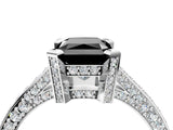 White gold Fancy Black Radiant Cut Brilliant Split Shank Pave Solitaire Ring with Four-Prong Setting_4