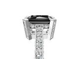 White gold Fancy Black Radiant Cut Brilliant Split Shank Pave Solitaire Ring with Four-Prong Setting_5