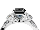 White gold Fancy Black Radiant Cut Brilliant Three-Stone Diamond Ring with Pavé Band and Four-Prong Setting_41
