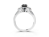 White gold Fancy Black Radiant Cut Brilliant Three-Stone Diamond Ring with Pavé Band and Four-Prong Setting_46