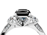 White gold Fancy Black Radiant Cut Brilliant Three-Stone Diamond Ring with Pavé Band and Four-Prong Setting_51