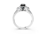 White gold Fancy Black Radiant Cut Brilliant Three-Stone Diamond Ring with Pavé Band and Four-Prong Setting_60
