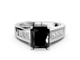 White gold Fancy Black Radiant Cut Cut Channel Set Solitaire Ring with Four-Prong Setting_12