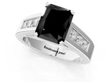 White gold Fancy Black Radiant Cut Cut Channel Set Solitaire Ring with Four-Prong Setting_13