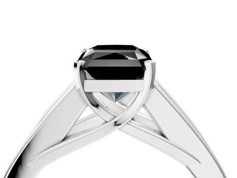 White gold Fancy Black Radiant Cut Cut Channel Set Solitaire Ring with Four-Prong Setting_16