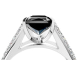 White gold Fancy Black Radiant Cut Cut Diamond Channel Set Pave Band with Tension Prong Setting_4