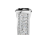 White gold Fancy Black Radiant Cut Cut Diamond Channel Set Pave Band with Tension Prong Setting_5