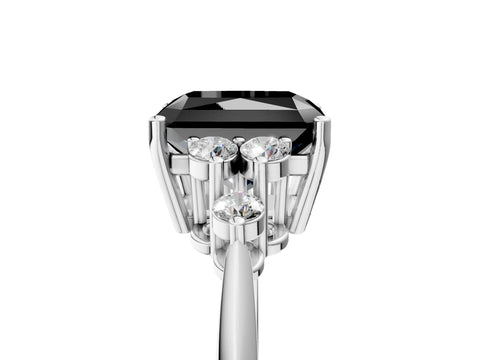 White gold Fancy Black Radiant Cut Cut Diamond Cluster Ring with Solitaire Band and Four-Prong Setting_41