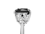 White gold Fancy Black Radiant Cut Cut Diamond Cluster Ring with Solitaire Band and Four-Prong Setting_53