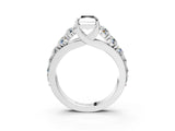 White gold Fancy Black Radiant Cut Cut Diamond Engagement Ring with Pavé Band and Four-Prong Setting_3