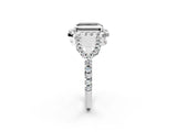 White gold Fancy Black Radiant Cut Cut Diamond Halo Engagement Ring with Open Split Pavé Band_2