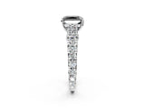 White gold Fancy Black Radiant Cut Cut Diamond Pavé Band Solitaire with Four-Prong Setting_2