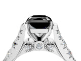 White gold Fancy Black Radiant Cut Cut Diamond Pavé Band Solitaire with Four-Prong Setting_4