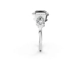 White gold Fancy Black Radiant Cut Cut Halo Diamond Infinity Band with Four-Prong Setting_2