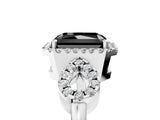 White gold Fancy Black Radiant Cut Cut Halo Diamond Infinity Band with Four-Prong Setting_5