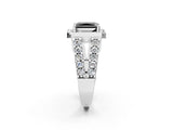 White gold Fancy Black Radiant Cut Cut Halo Split Shank Prong Set Ring_2