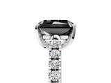 White gold Fancy Black Radiant Cut Cut Pavé Band Solitaire Ring with Four-Prong Setting_5