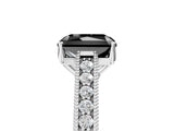 White gold Fancy Black Radiant Cut Cut Pave Band Milgrain Solitaire Ring_24