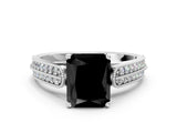 White gold Fancy Black Radiant Cut Cut Pave Split Shank Engagement Ring with Four-Prong Setting_12
