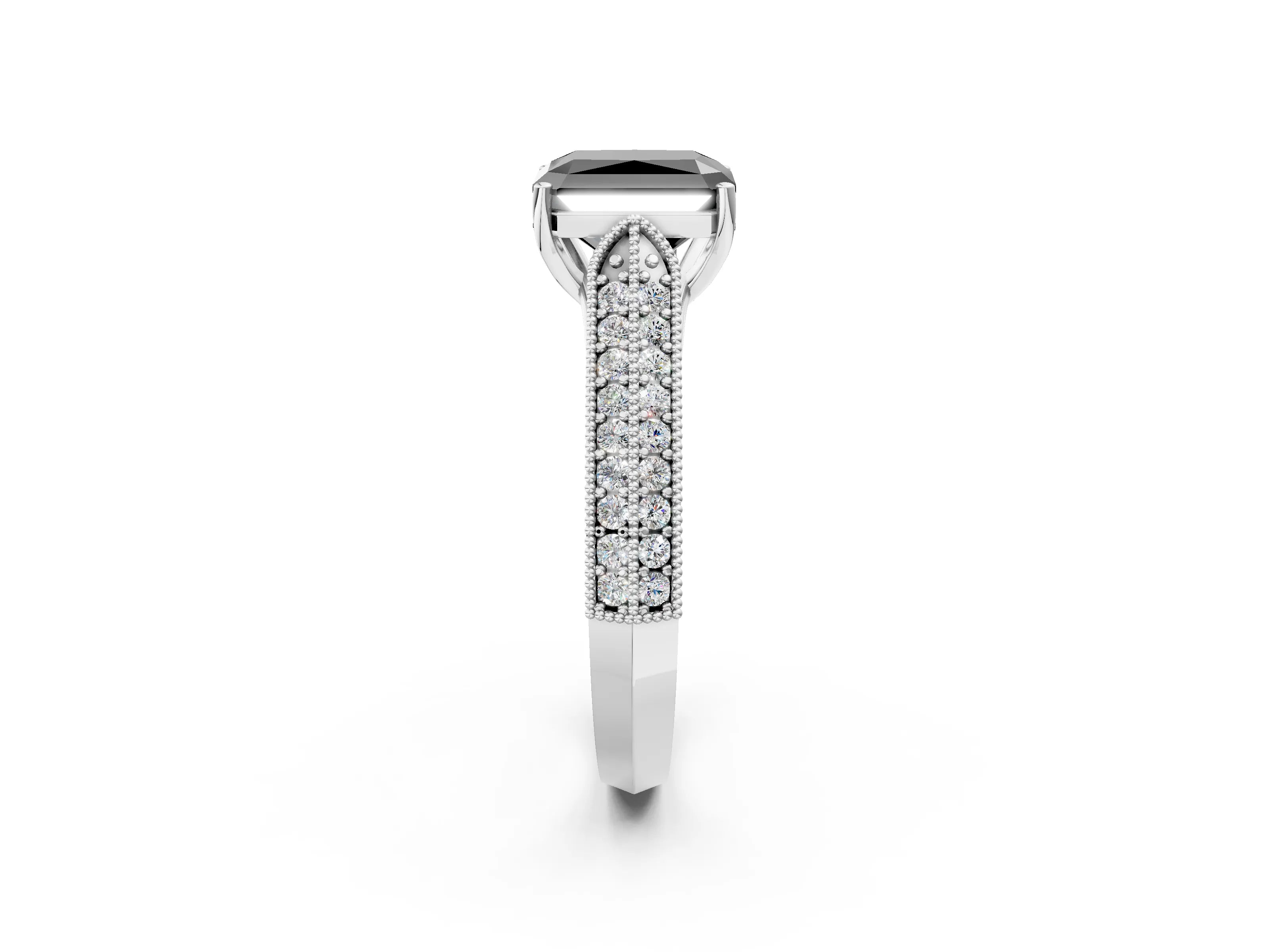 White gold Fancy Black Radiant Cut Cut Pave Split Shank Engagement Ring with Four-Prong Setting_14
