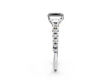 White gold Fancy Black Radiant Cut Diamond Cathedral Solitaire Ring with Round  Pavé Band_44