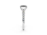 White gold Fancy Black Radiant Cut Diamond Cathedral Solitaire Ring with Round  Pavé Band_62
