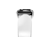 White gold Fancy Black Radiant Cut Diamond Channel Set Solitaire Ring with Four-Prong Setting_17